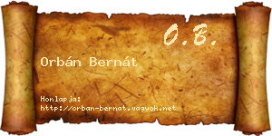 Orbán Bernát névjegykártya
