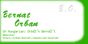 bernat orban business card